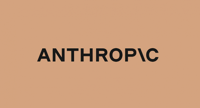 베이지색 배경에 검정색 앤트로픽(Anthropic) 로고 텍스트가 표시되어 있다.