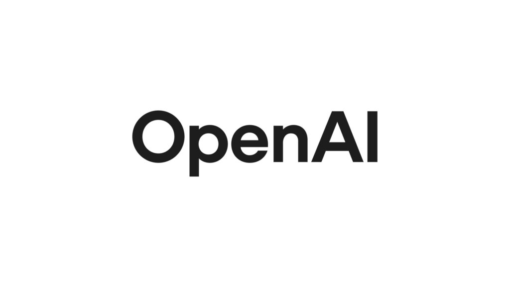 흰색 배경에 검은색 글씨로 쓰인 오픈AI(OpenAI) 로고