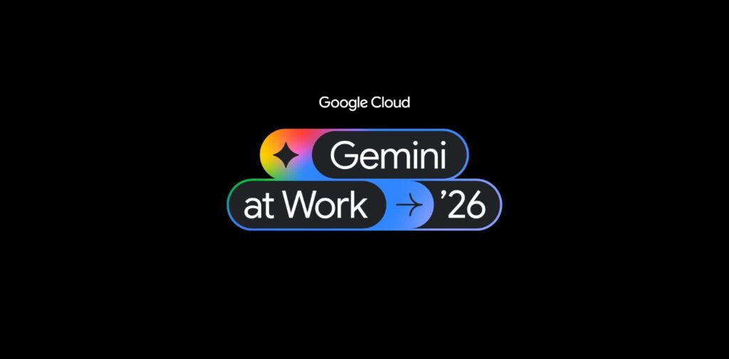 검은 배경에 'Google Cloud Gemini at Work '26' 로고가 표시되어 있다.